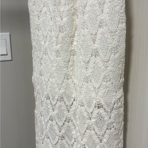Studio White Crochet Midi Skirt tricot de Cotton